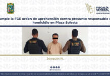 Cumple la FGE orden de aprehensión contra presunto responsable de homicidio en Plaza Solesta