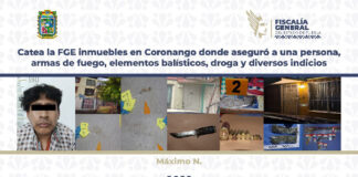 Catea la FGE inmuebles en Coronango donde aseguró a una persona, armas de fuego, elementos balísticos, droga y diversos indicios