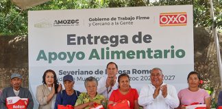 Apoya Gobierno de Amozoc y OXXO a familias vulnerables con 500 despensas