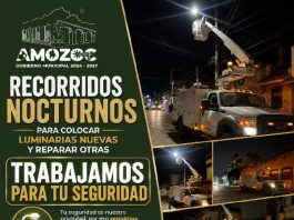 En Amozoc colocan luminarias nuevas y reparan otras para brindar mayor seguridad