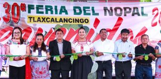Celebra Lupita Cuautle la tradición y el orgullo de Tlaxcalancingo en la Feria del Nopal 2026