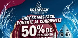 SOSAPACH pone en marcha campaña de 50% de descuento en recargos y multas para la regularización de cuentas