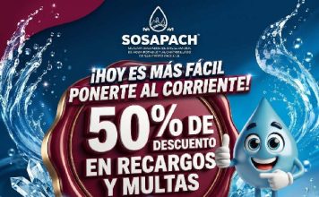 SOSAPACH pone en marcha campaña de 50% de descuento en recargos y multas para la regularización de cuentas