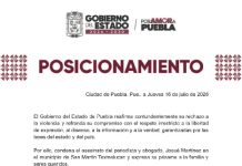 Gobierno de de Puebla, reafirma su rechazo a la violencia y refrenda su compromiso con la libertad de expresión