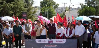 Entrega Pepe Chedraui rehabilitación vial en la colonia Fraternidad Antorchista