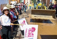 Tonantzin Fernández atiende rezago histórico en vialidades de Santiago Momoxpan y San Diego Cuachayotla