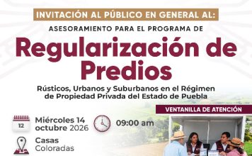 Brindarán asesoría en Amozoc sobre regularización de predios
